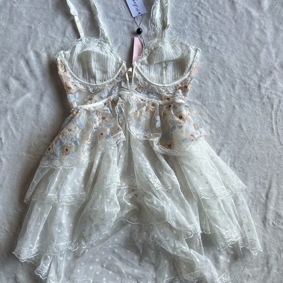 FOR LOVE & LEMONS Winter Snow Floral Slip Dress - Picture 8 of 14